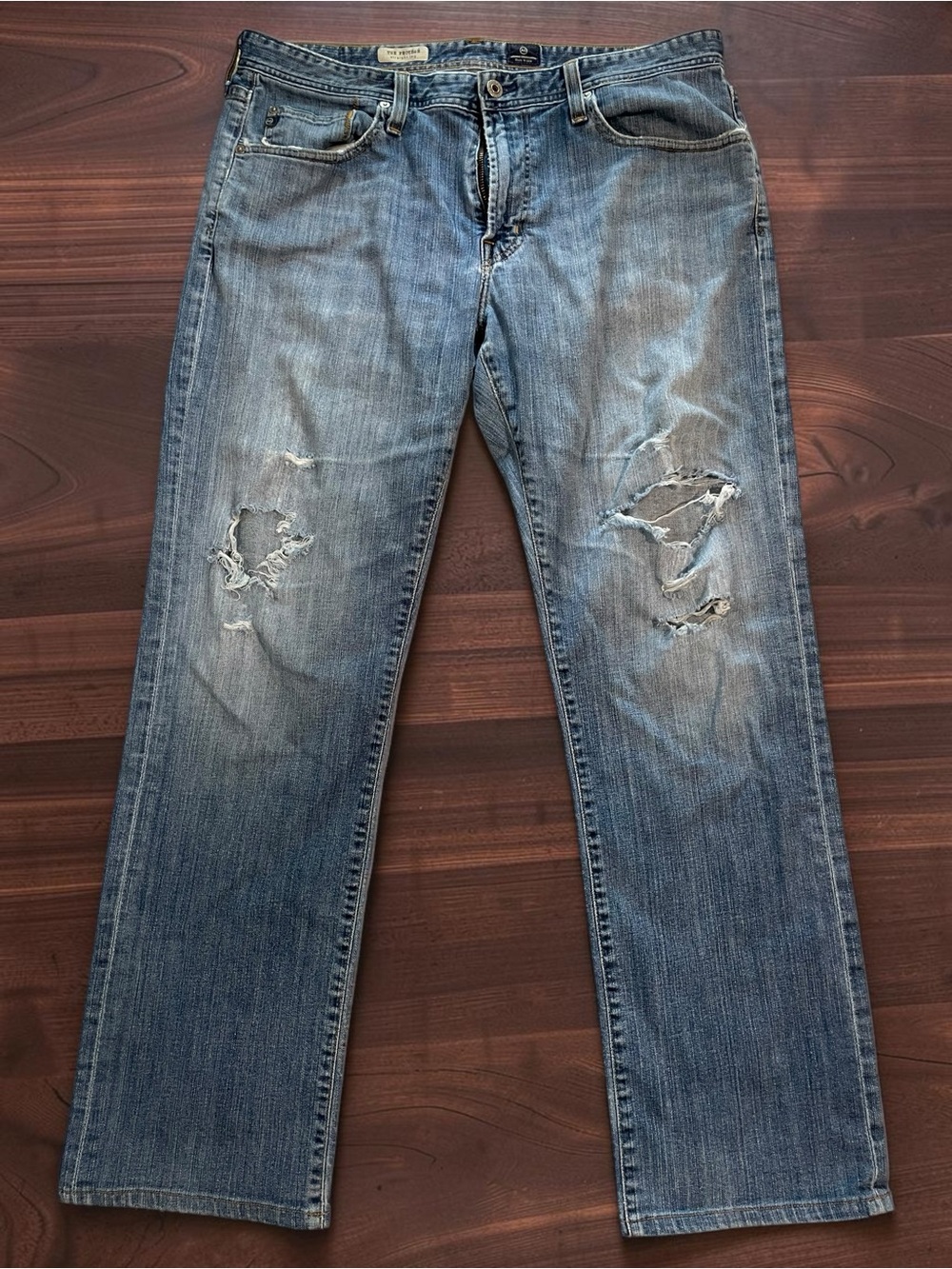 Ag Adriano Goldschmied Men's “The Protege” Straight Leg Distressed‎ Jeans 36x34